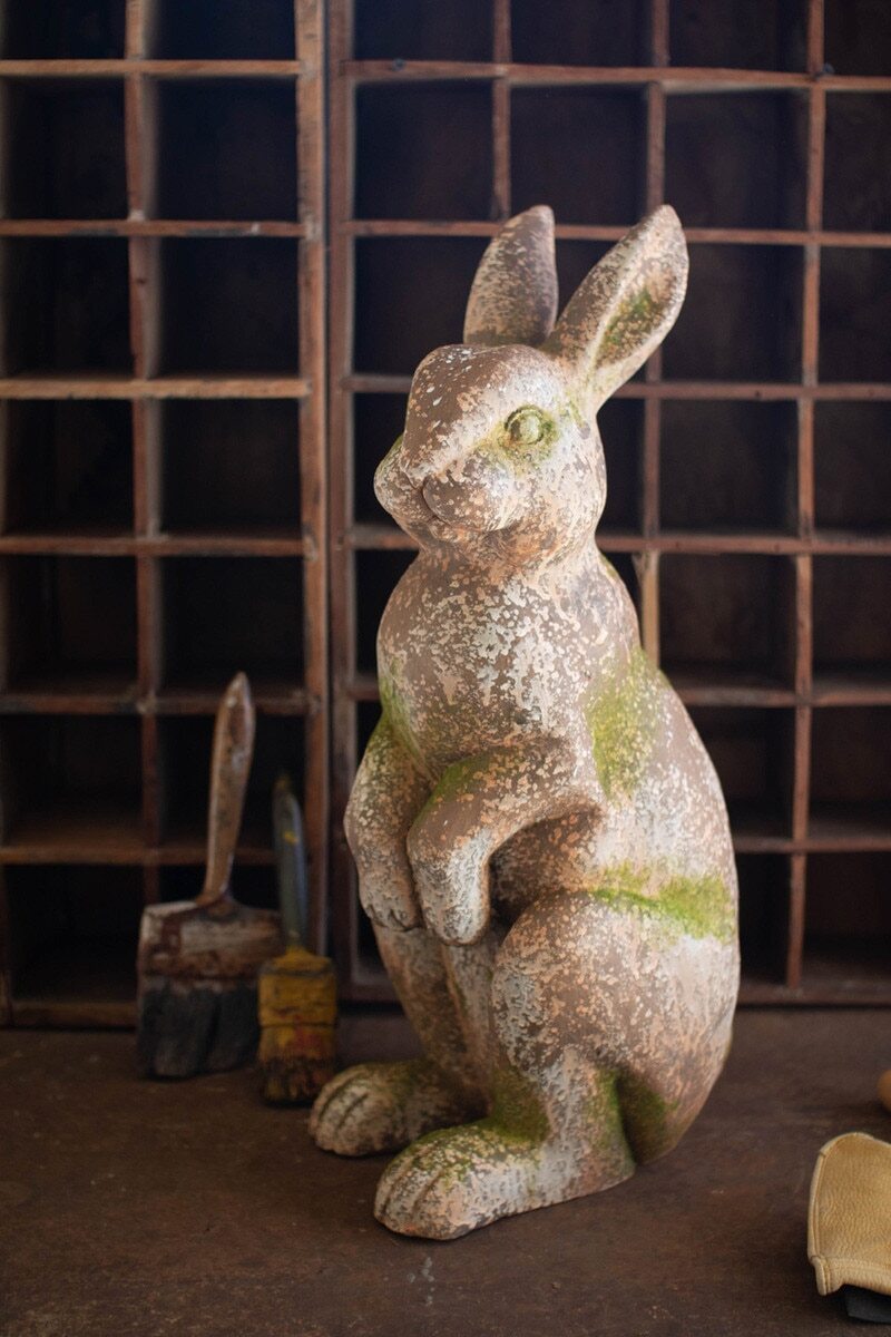 Bunny Rabbit Figurine Statue 23" Patina Finish (image for) Bunny Rabbit Figurine Statue 23" Patina Finish