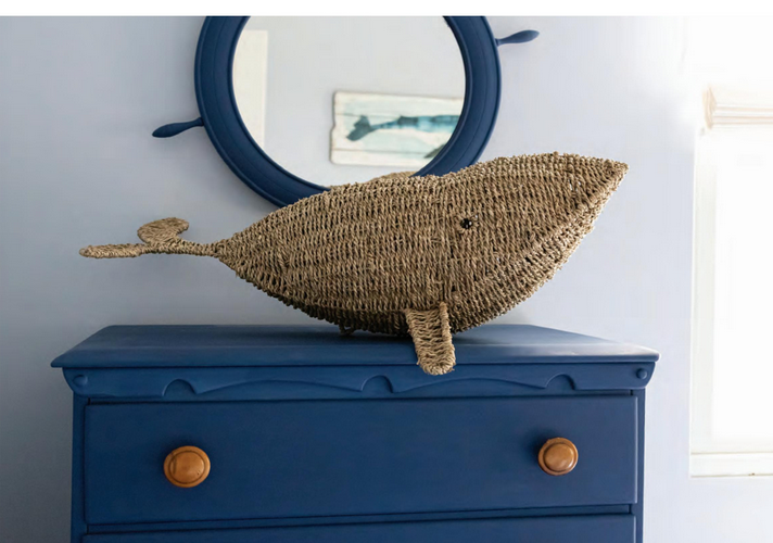 Seagrass Whale Sculpture Beach Coastal Cottage Nautical Decor 27.5" (image for) Seagrass Whale Sculpture Beach Coastal Cottage Nautical Decor 27.5"