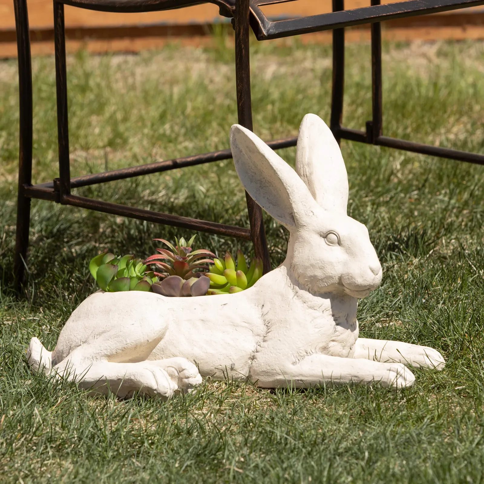 Rabbit Planter Bunny Statue Indoor Outdoor Plant Holder