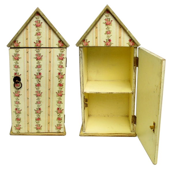 Wood Floral Birdhouse Cabinet Wood Floral Birdhouse Cabinet