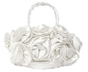 White Satin Rose Purse White Satin Rose Purse