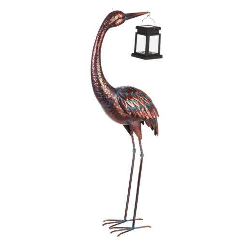Solar Crane Statue Outdoor Bird Lantern - Click Image to Close