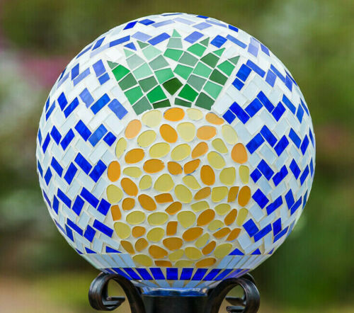 Mosaic Gazing Ball Pineapple Glass Globe 10"