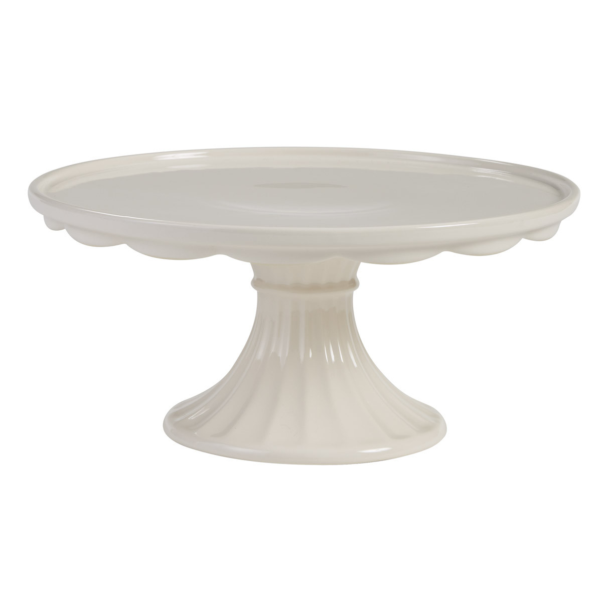 Antique Style Ironstone Cake Pedestal Stand White