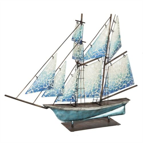 Metal Sailboat Figurine Nautical Statue