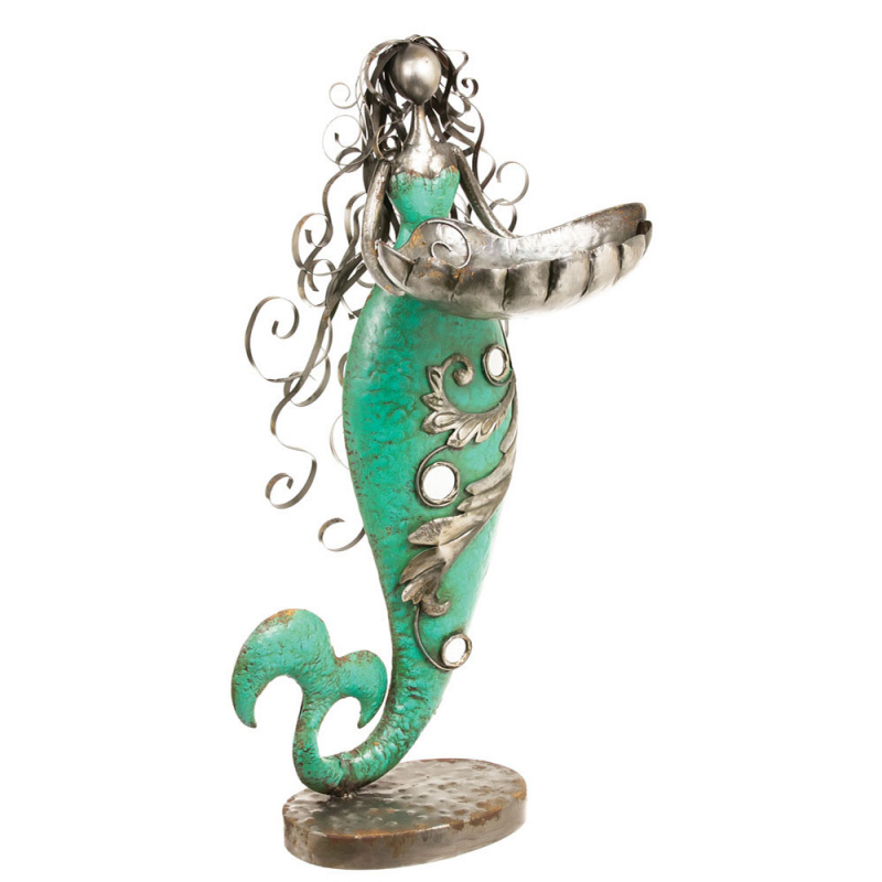 Metal Mermaid Statue Planter