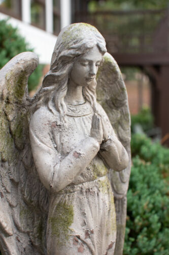 Praying Angel Statue Stone Antique Style Garden Decor