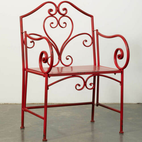 Red Scrolled Metal Chair