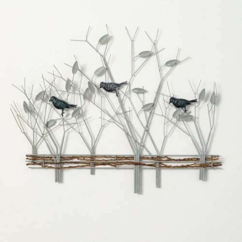 Bird Tree Wall Art Sculpture Metal