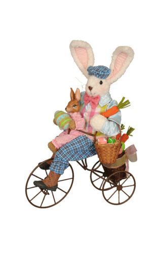 Easter Bunny Rabbit on Bike Figurine