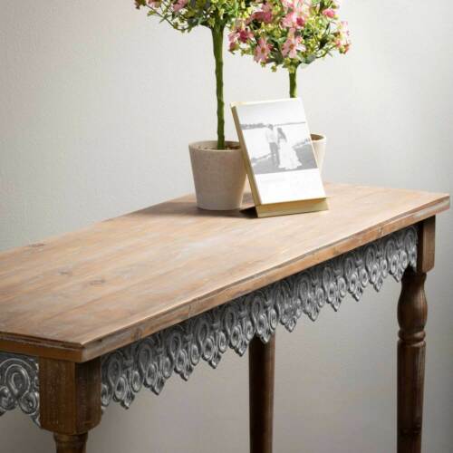 French Country Console Sofa Table Wood Metal