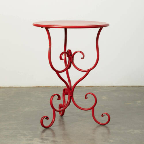 Red Scrolled Side Table