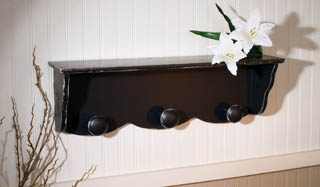 Shelf Distressed Black with Knobs