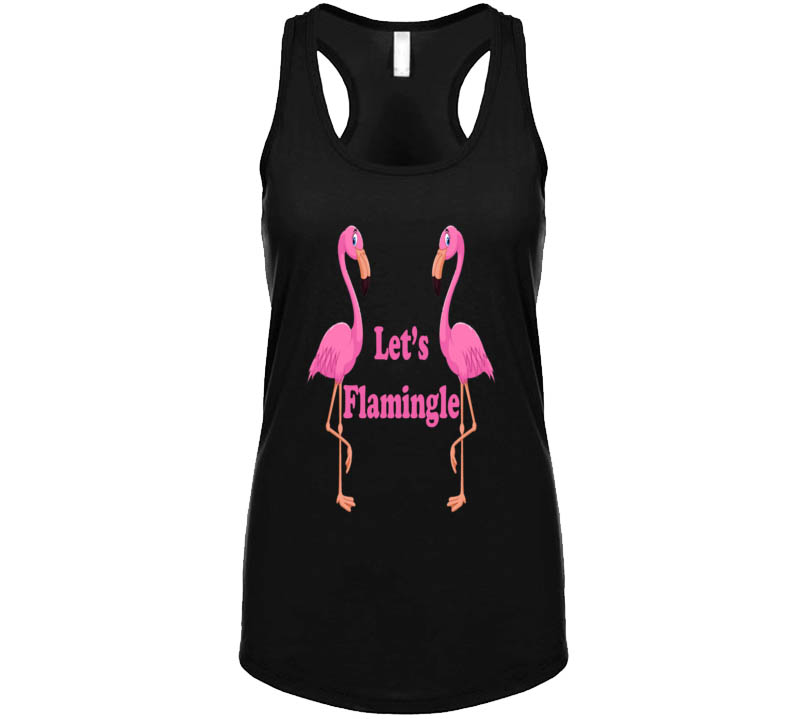Let's Flamingle Flamingos Tank Top Black