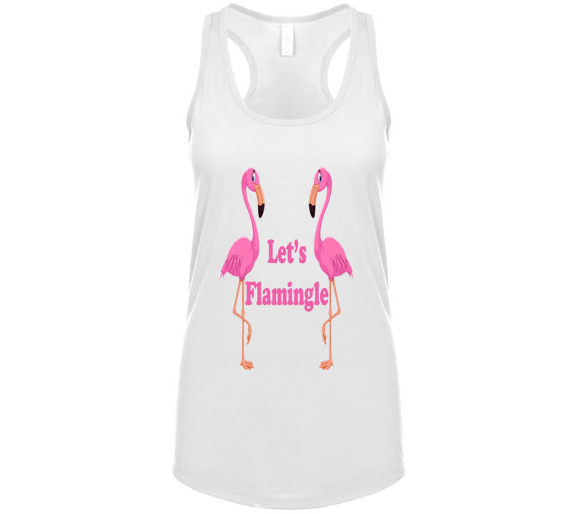 Let's Flamingle Flamingos Tank Top White
