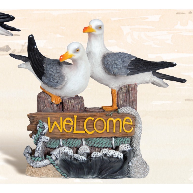 Seagull Welcome Nautical Statue 15"