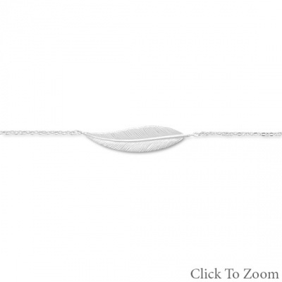 Silver Feather Anklet - Click Image to Close
